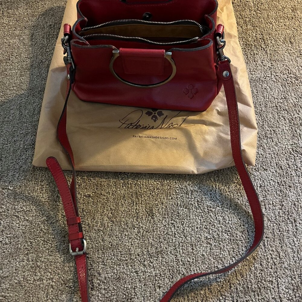Patricia Nash red leather crossbody bag with dust bag - like new, used once
